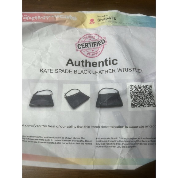 KATE SPADE Pebbled Leather Wristlet Clutch‎ Black Zip Close Pink Liner Cow - Picture 16 of 16